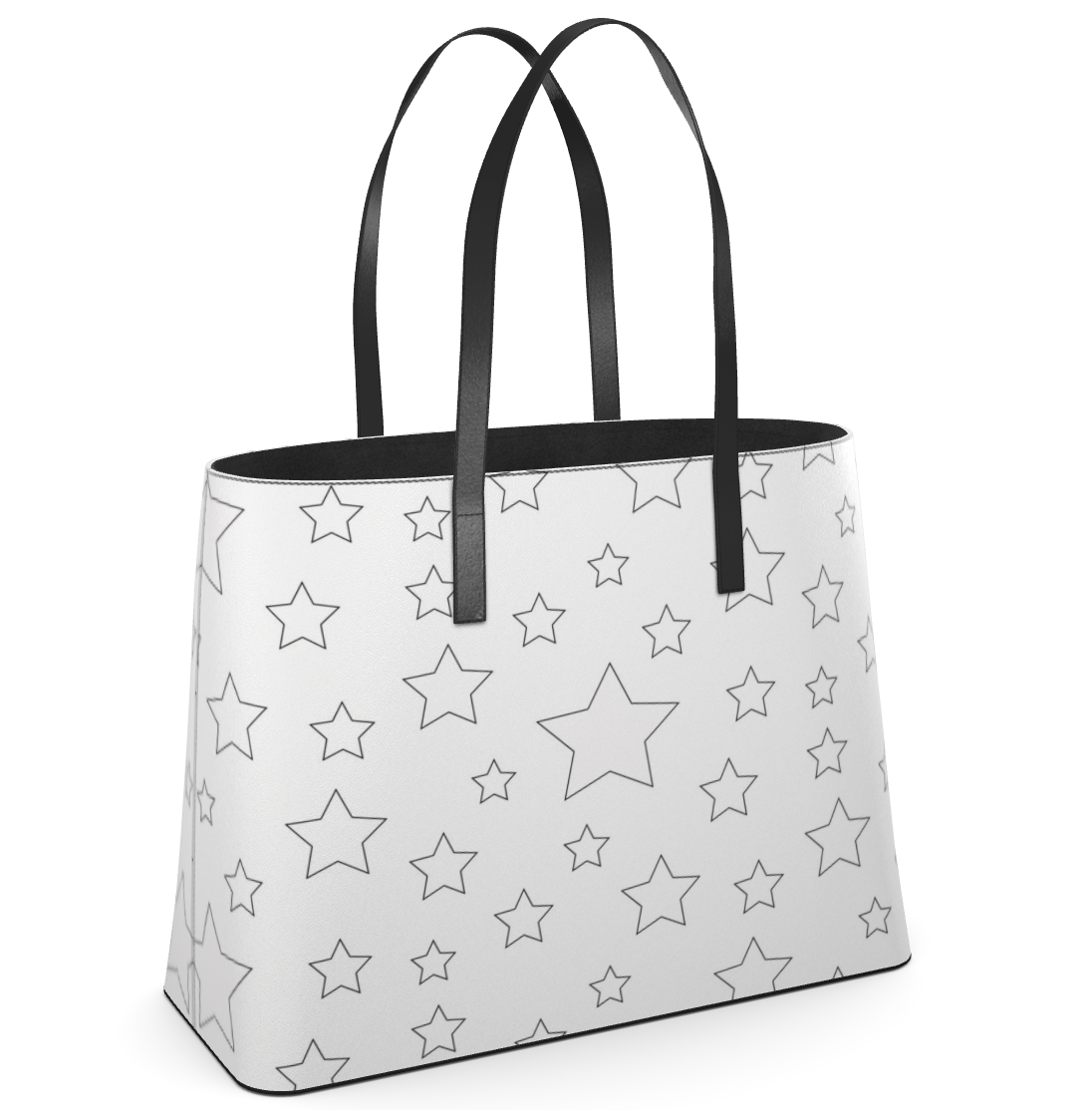 UNTITLED BOUTIQUE White Kika Leather Constellation Star Tote Bag - Limited Edition