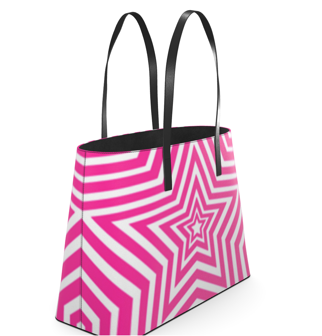 UNTITLED BOUTIQUE Pink and White Kika Leather Star Tote Bag - Limited Edition