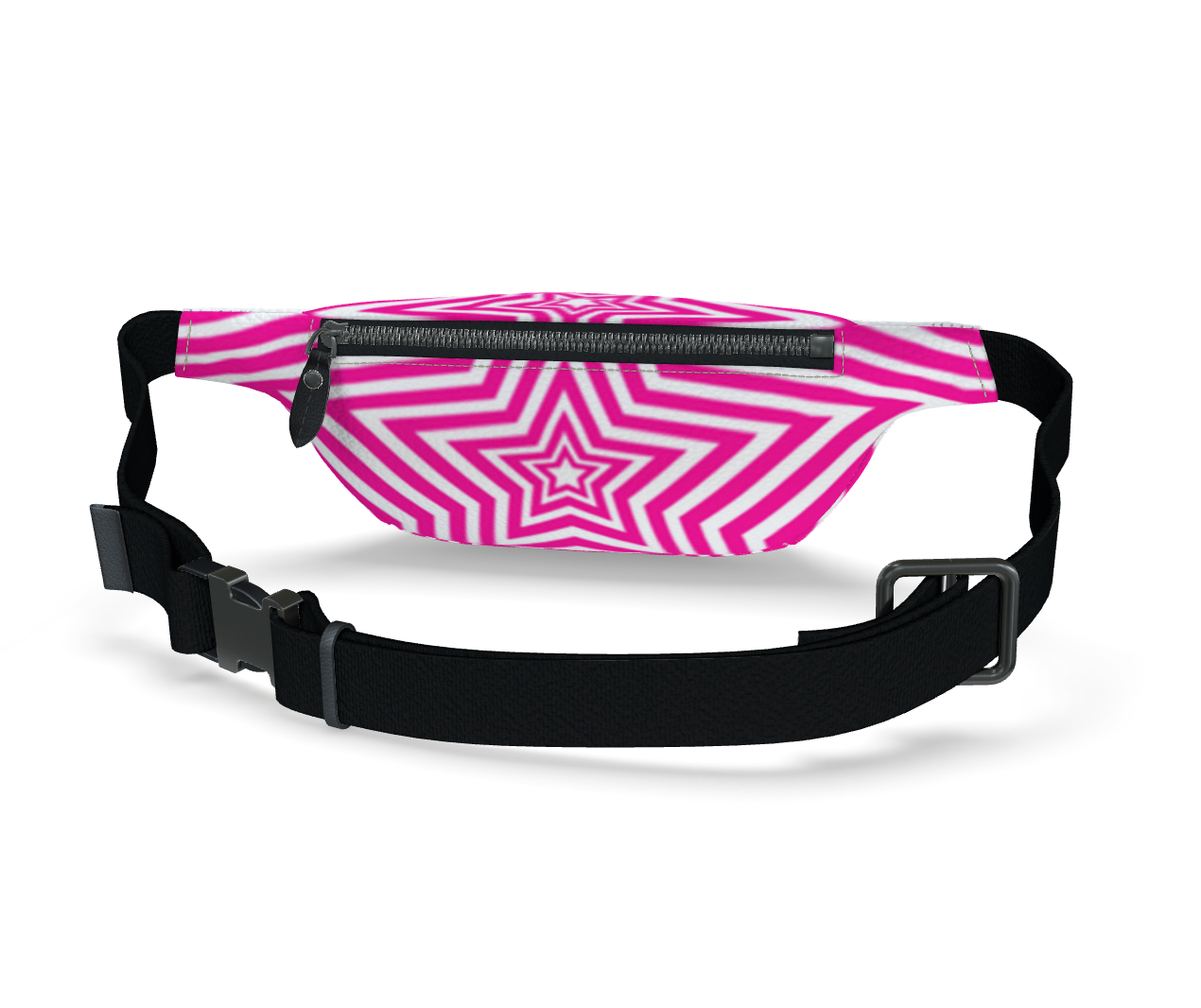 UNTITLED BOUTIQUE Pink and White Leather Star Fanny Pack - Limited Edition