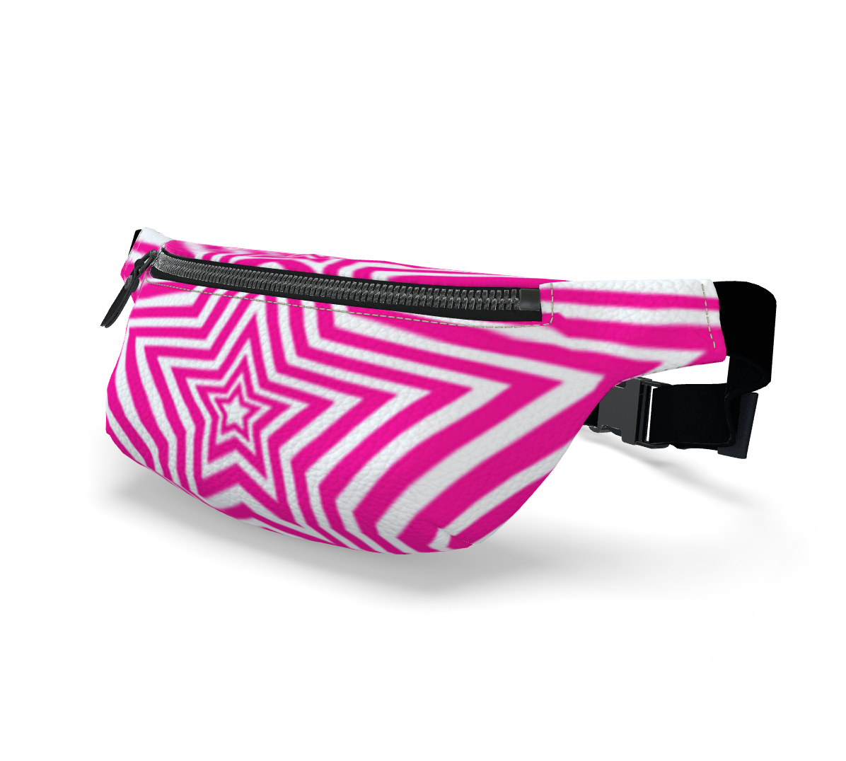 UNTITLED BOUTIQUE Pink and White Leather Star Fanny Pack - Limited Edition