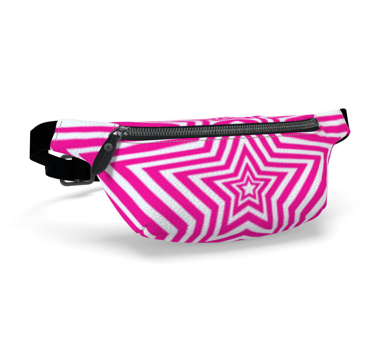 UNTITLED BOUTIQUE Pink and White Leather Star Fanny Pack - Limited Edition