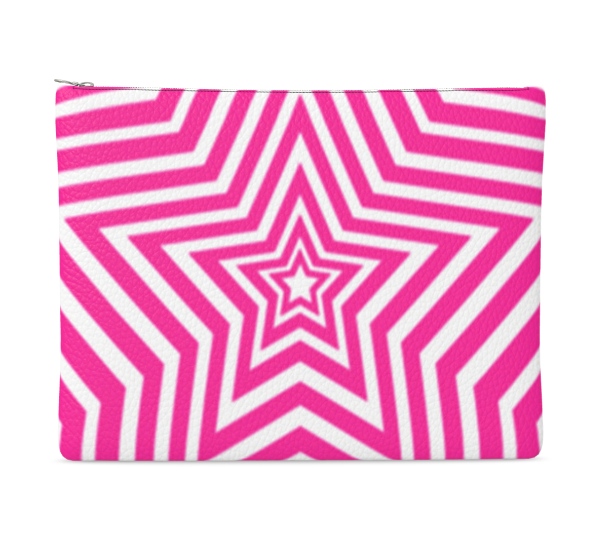 UNTITLED BOUTIQUE Pink and White Leather Star Clutch Bag - Limited Edition