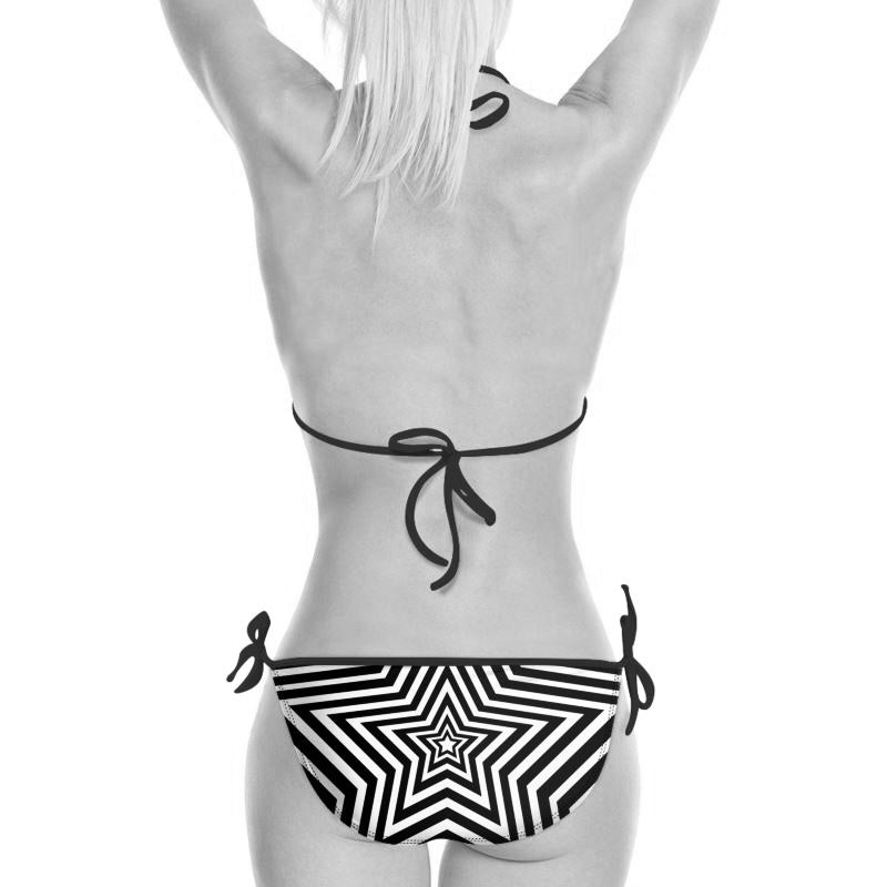 UNTITLED BOUTIQUE Black and White Lycra Star Bikini - Limited Edition