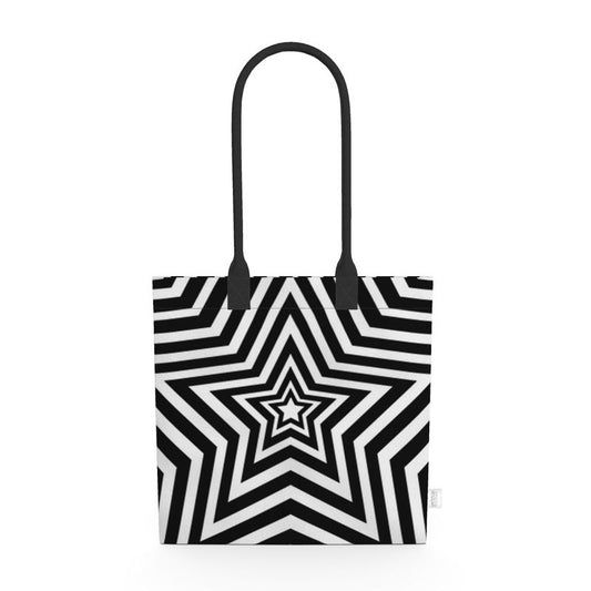 UNTITLED BOUTIQUE Black and White Canvas Star Tote Bag - Limited Edition