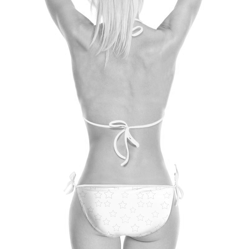 UNTITLED BOUTIQUE White Lycra Constellation Star Bikini - Limited Edition