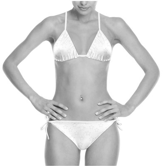 UNTITLED BOUTIQUE White Lycra Constellation Star Bikini - Limited Edition