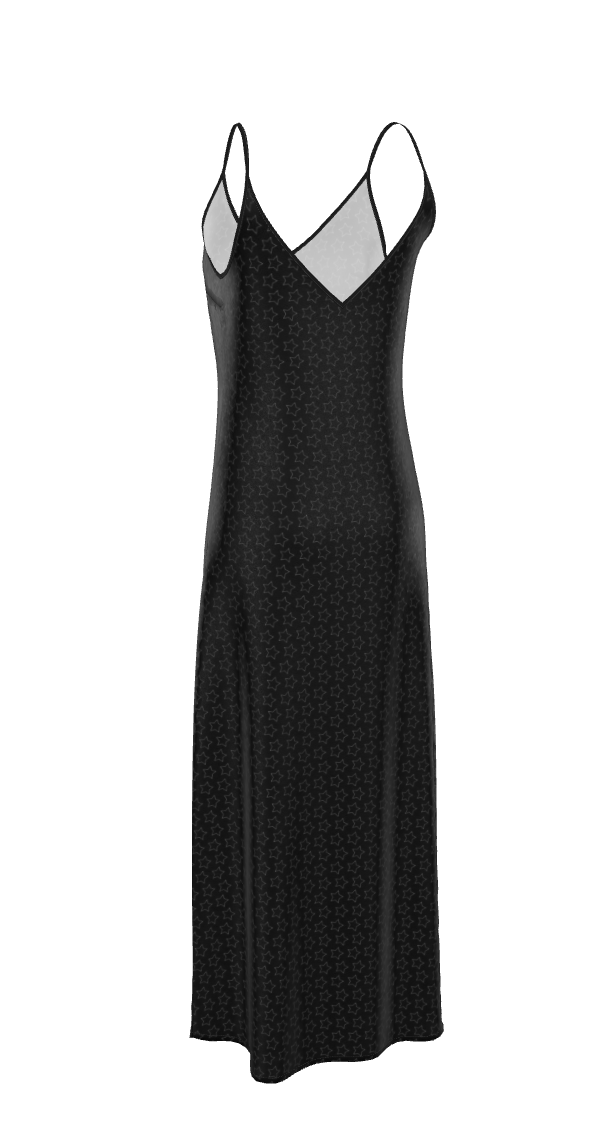 UNTITLED BOUTIQUE Black Smooth Crepe Star Slip Dress - Limited Edition