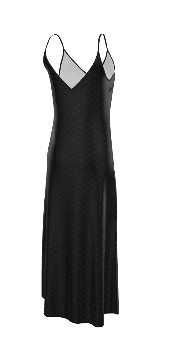 UNTITLED BOUTIQUE Black Smooth Crepe Stars Slip Dress - Limited Edition