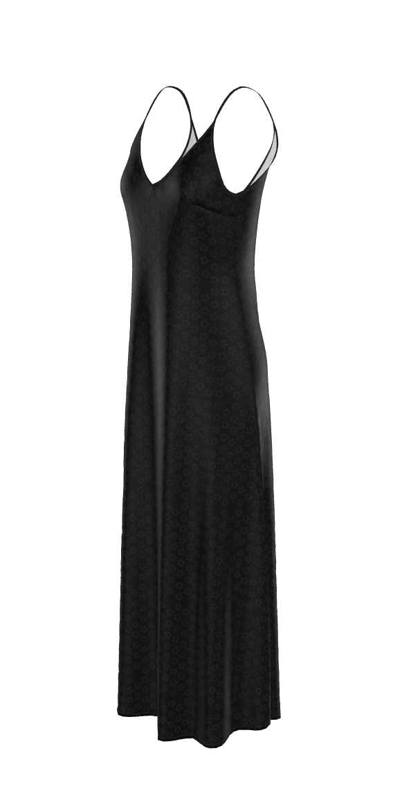 UNTITLED BOUTIQUE Black Smooth Crepe Stars Slip Dress - Limited Edition