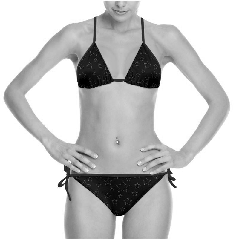 UNTITLED BOUTIQUE Black Lycra Star Bikini - Limited Edition