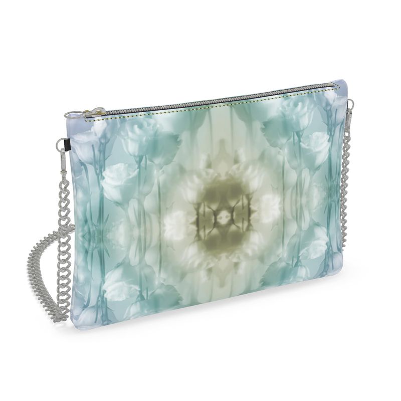 UNTITLED x Indira Cesarine "Field of Flowers" Kaleidoscopic Leather Crossbody Bag with Silver Chain - Limited Edition