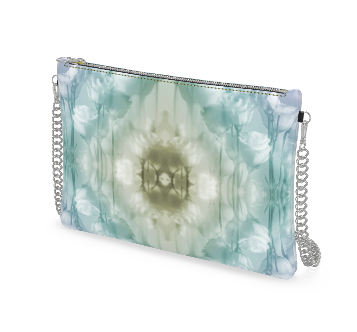 UNTITLED x Indira Cesarine "Field of Flowers" Kaleidoscopic Leather Crossbody Bag with Silver Chain - Limited Edition