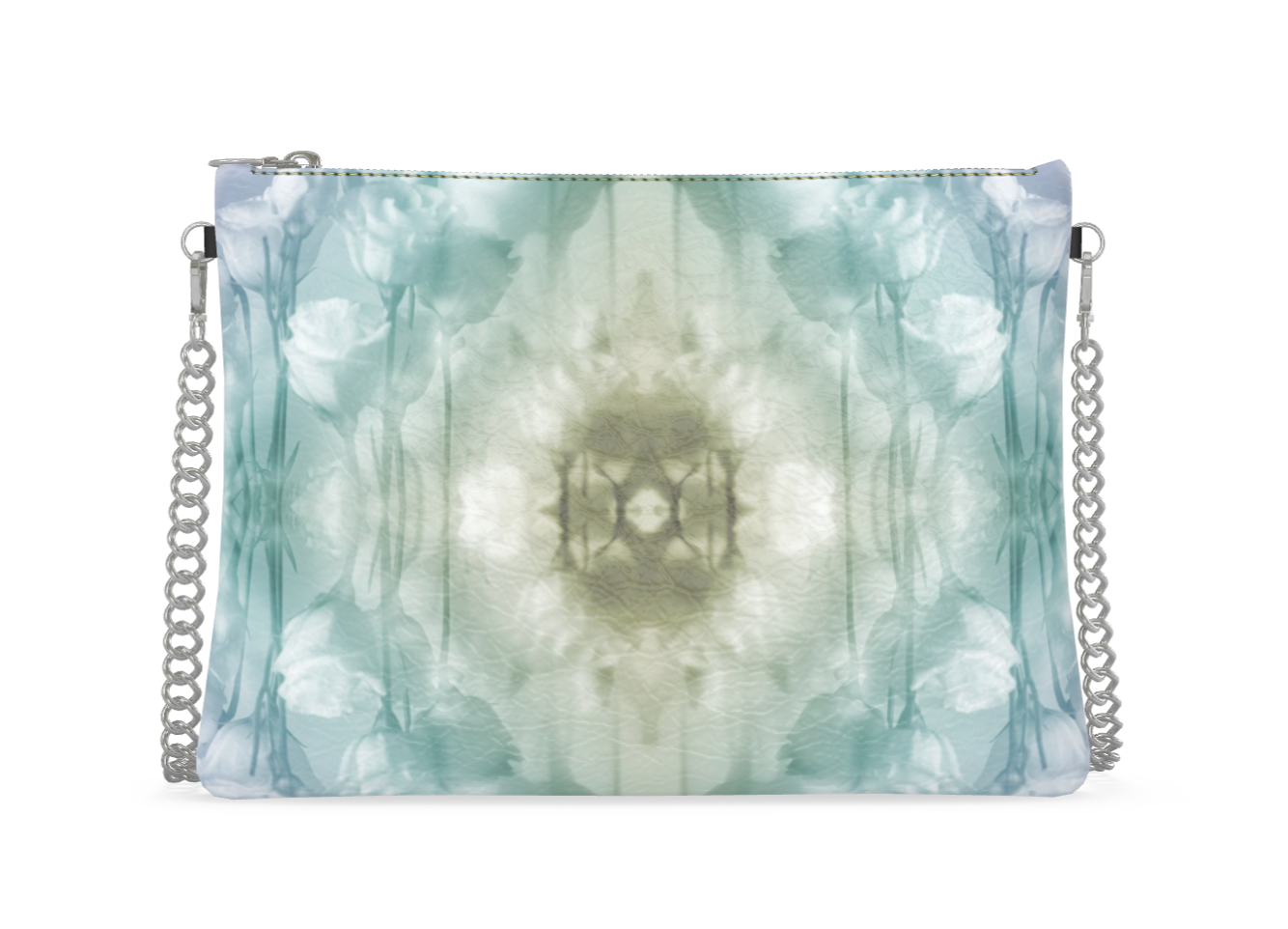 UNTITLED x Indira Cesarine "Field of Flowers" Kaleidoscopic Leather Crossbody Bag with Silver Chain - Limited Edition