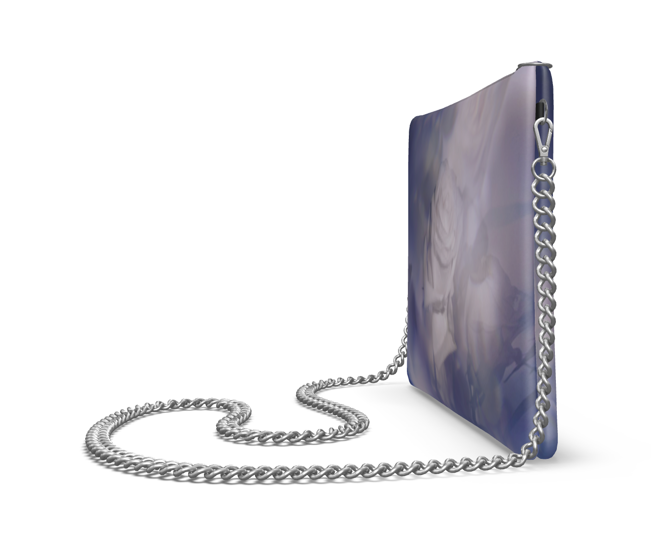 UNTITLED x Indira Cesarine "Les Roses Violettes" Crossbody Bag with Silver Chain - Limited Edition