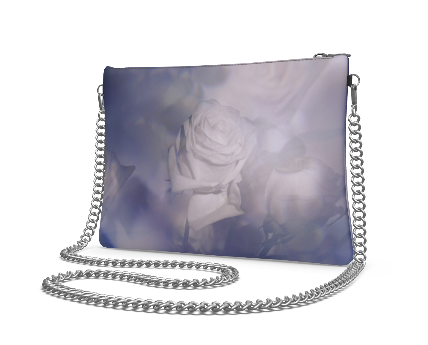 UNTITLED x Indira Cesarine "Les Roses Violettes" Crossbody Bag with Silver Chain - Limited Edition