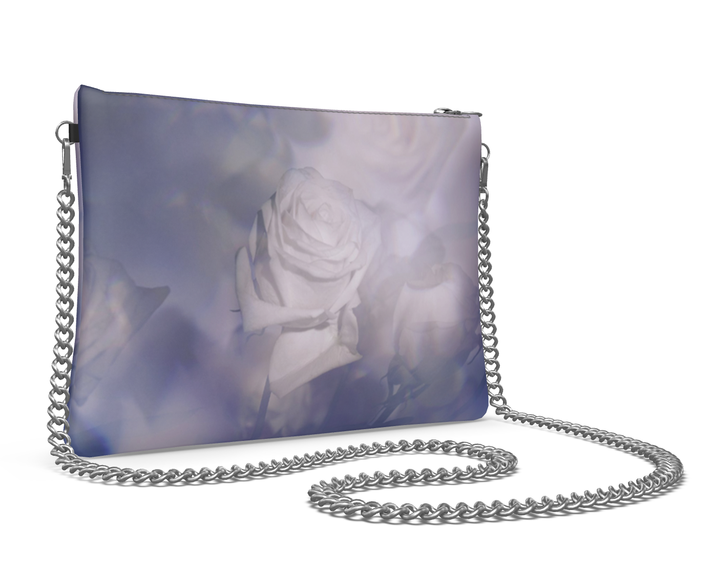 UNTITLED x Indira Cesarine "Les Roses Violettes" Crossbody Bag with Silver Chain - Limited Edition