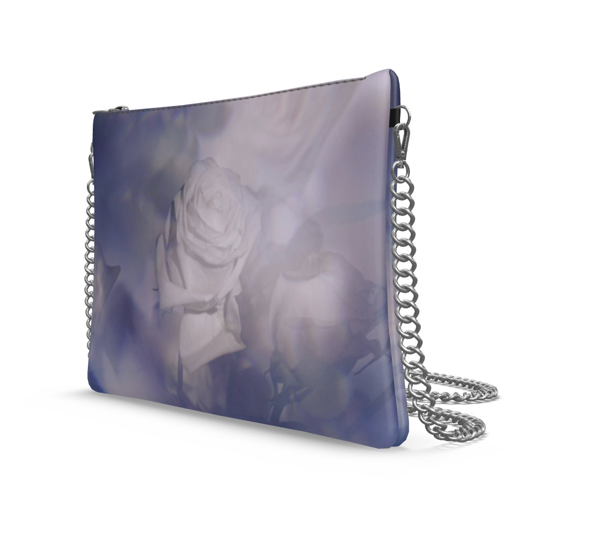 UNTITLED x Indira Cesarine "Les Roses Violettes" Crossbody Bag with Silver Chain - Limited Edition