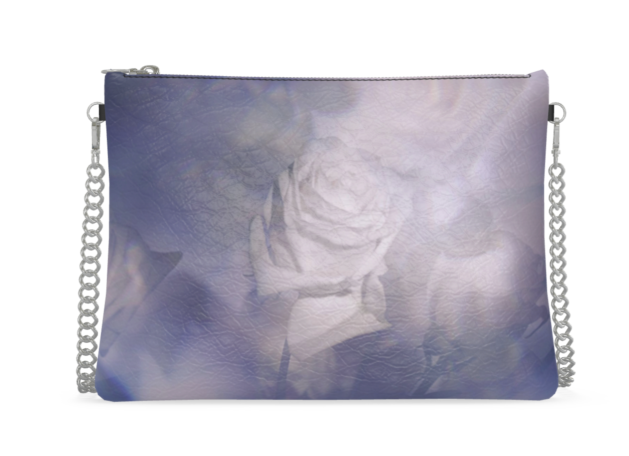 UNTITLED x Indira Cesarine "Les Roses Violettes" Crossbody Bag with Silver Chain - Limited Edition