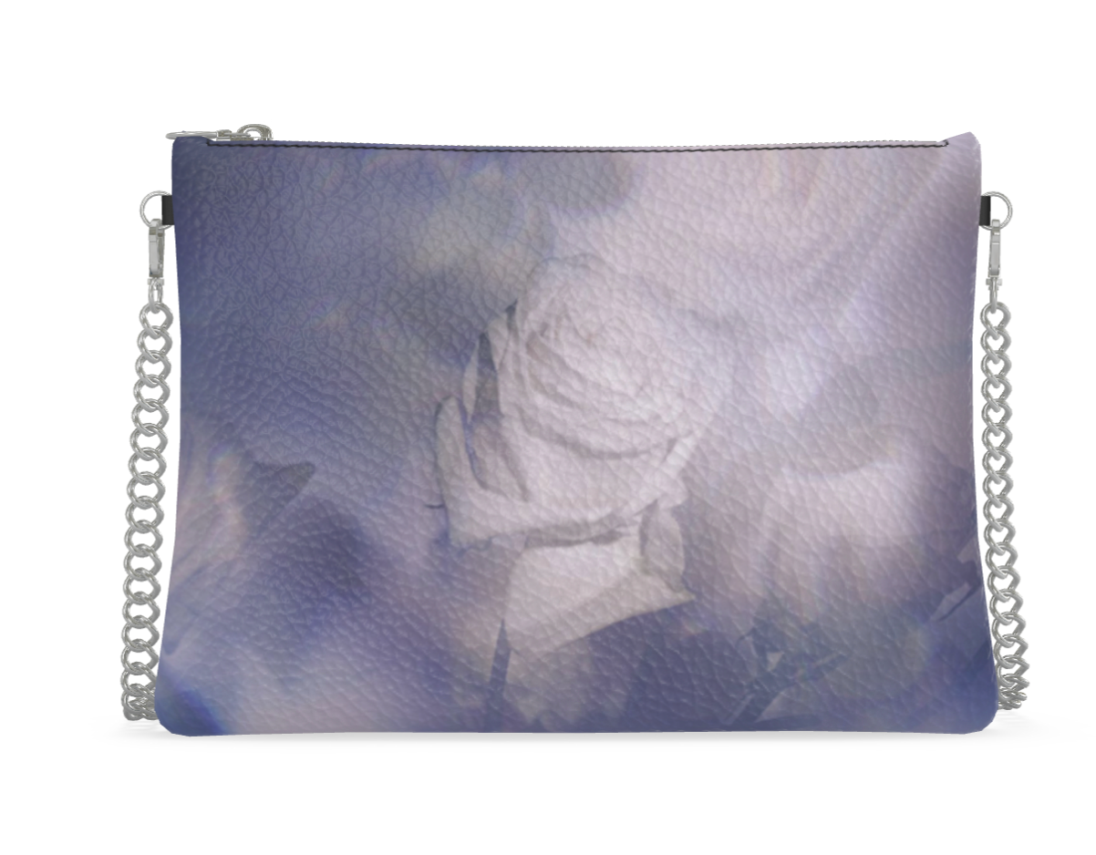 UNTITLED x Indira Cesarine "Les Roses Violettes" Crossbody Bag with Silver Chain - Limited Edition