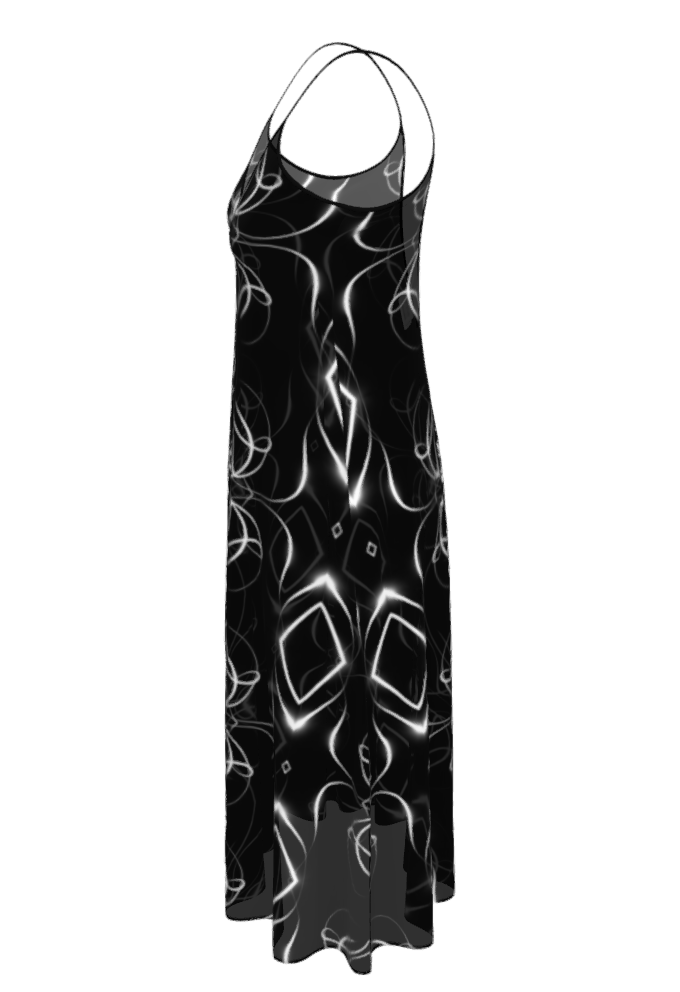 UNTITLED x Indira Cesarine "Lumière" Series Black and White Kaleidoscopic Sleeveless Midi Dress - Limited Edition