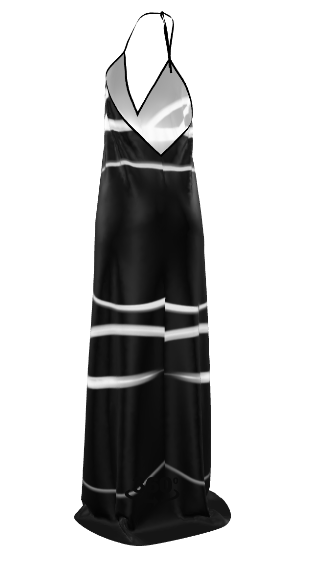 UNTITLED x Indira Cesarine "Lumière" Series Black and White Halterneck Backless Dress - Limited Edition