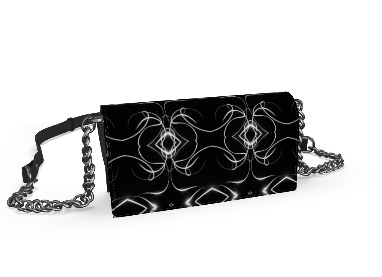 UNTITLED x Indira Cesarine "Lumière" Series Black and White Kaleidoscopic Kenway Evening Bag - Limited Edition