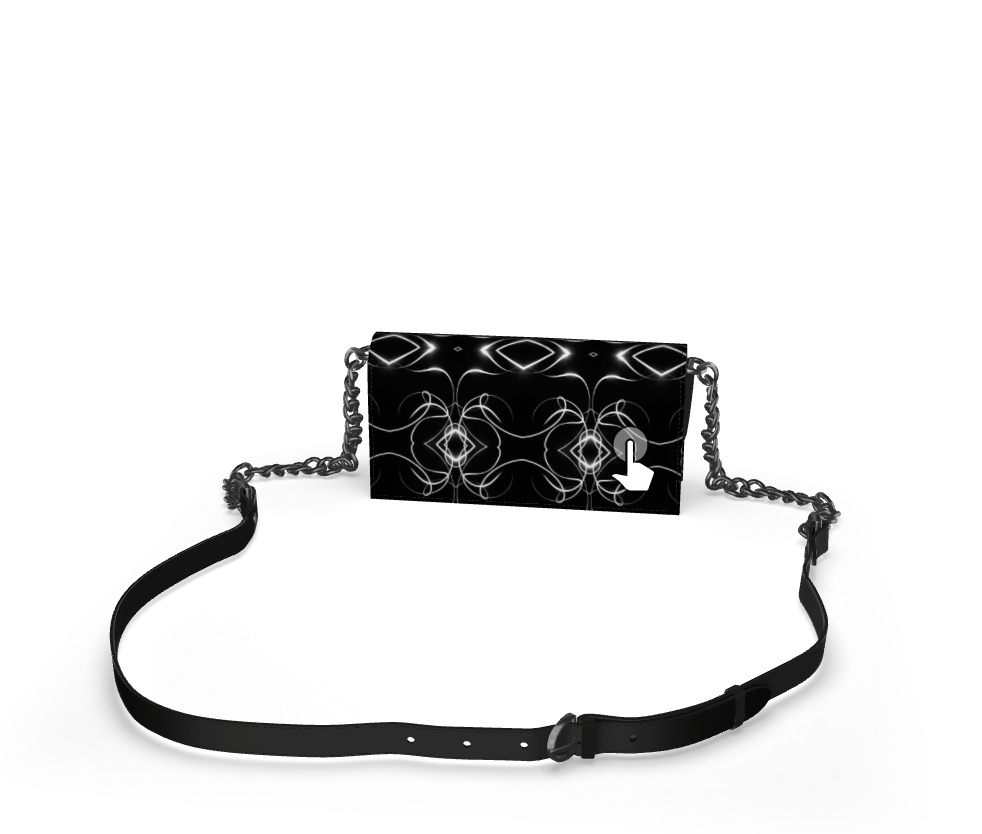 UNTITLED x Indira Cesarine "Lumière" Series Black and White Kaleidoscopic Kenway Evening Bag - Limited Edition