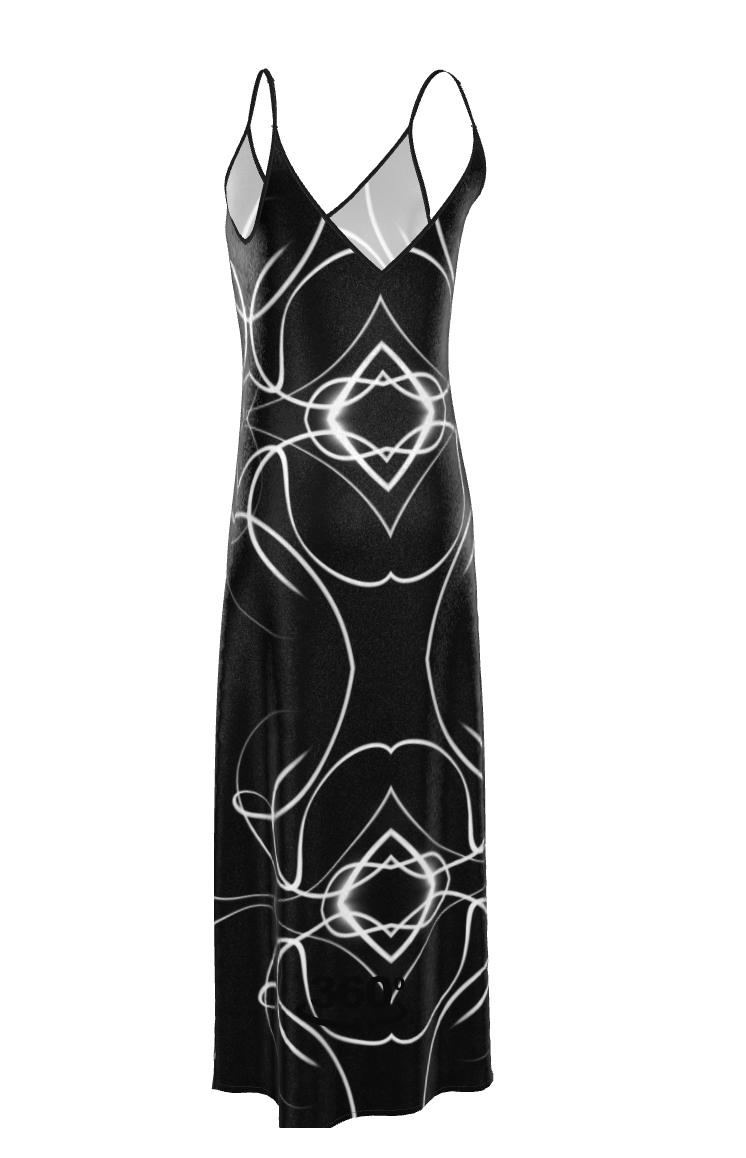 UNTITLED x Indira Cesarine "Lumière" Series Black and White Kaleidoscopic Slip Dress - Limited Edition