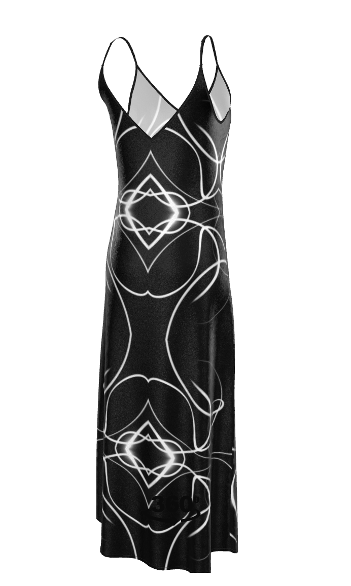 UNTITLED x Indira Cesarine "Lumière" Series Black and White Kaleidoscopic Slip Dress - Limited Edition