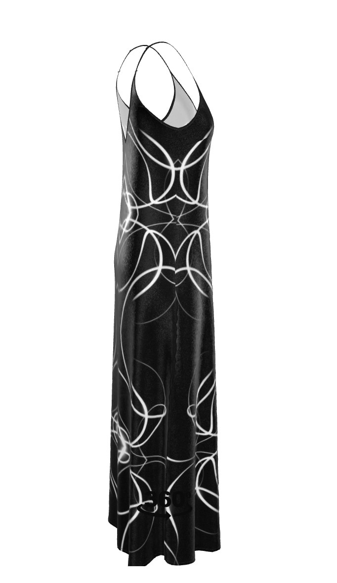 UNTITLED x Indira Cesarine "Lumière" Series Black and White Kaleidoscopic Slip Dress - Limited Edition