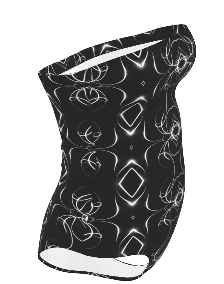 UNTITLED x Indira Cesarine "Lumière" Series Black and White Kaleidoscopic Strapless Swimsuit - Limited Edition