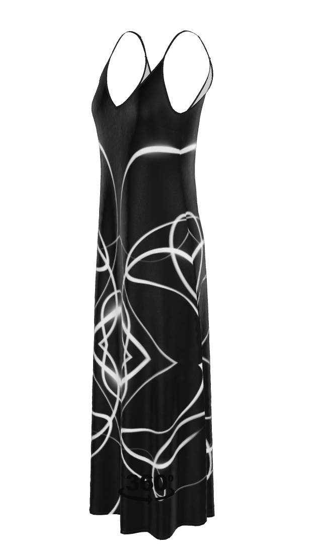 UNTITLED x Indira Cesarine "Lumière" Series Black and White Kaleidoscopic Slip Dress - Limited Edition