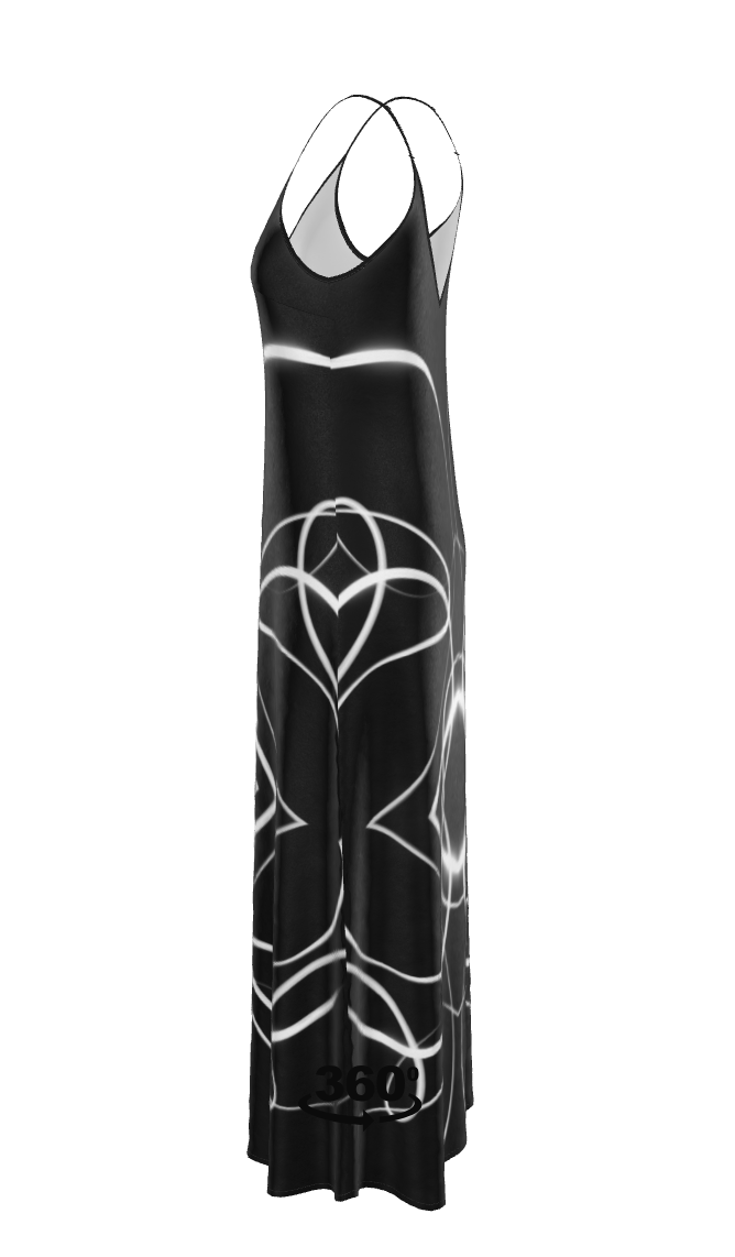 UNTITLED x Indira Cesarine "Lumière" Series Black and White Kaleidoscopic Slip Dress - Limited Edition