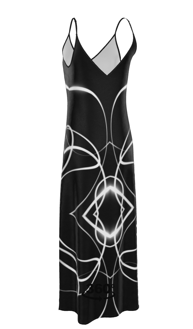 UNTITLED x Indira Cesarine "Lumière" Series Black and White Kaleidoscopic Slip Dress - Limited Edition