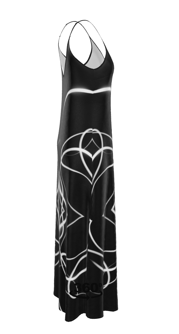 UNTITLED x Indira Cesarine "Lumière" Series Black and White Kaleidoscopic Slip Dress - Limited Edition