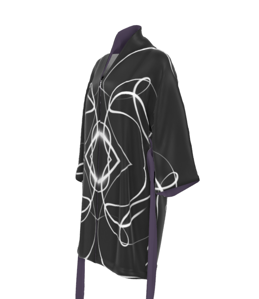 UNTITLED x Indira Cesarine "Lumière" Series Black and White Kaleidoscopic Kimono - Limited Edition