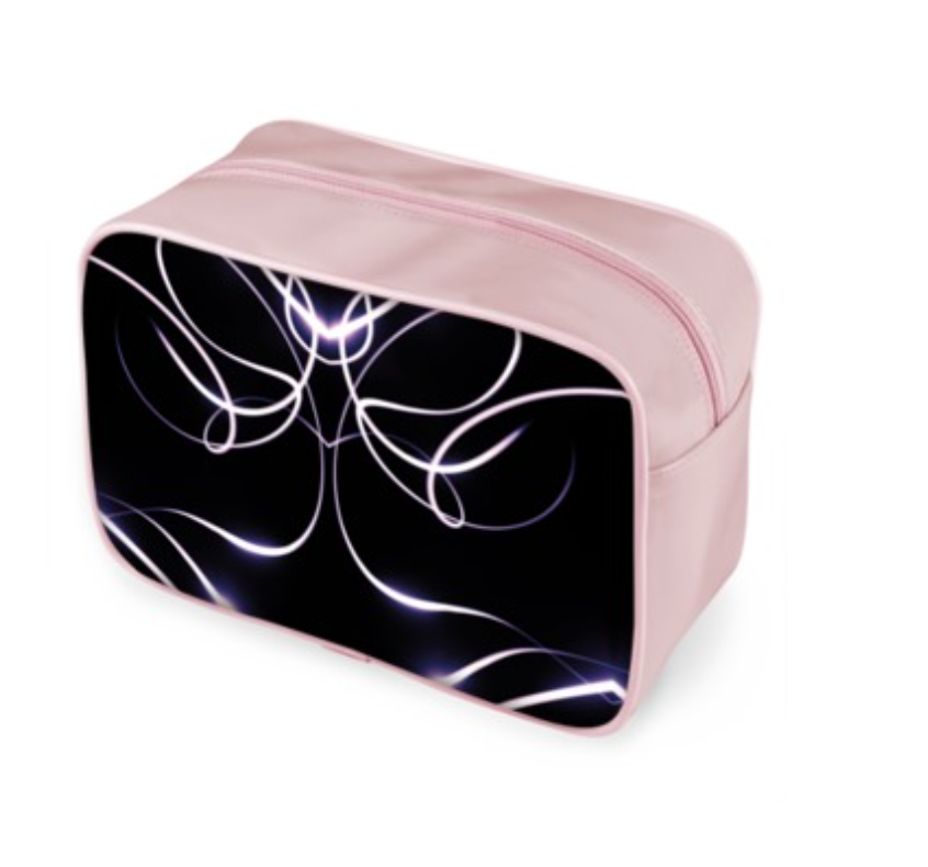 UNTITLED x Indira Cesarine "Lumière" Series Pink and Black Kaleidoscopic Toiletry Bag - Limited Edition