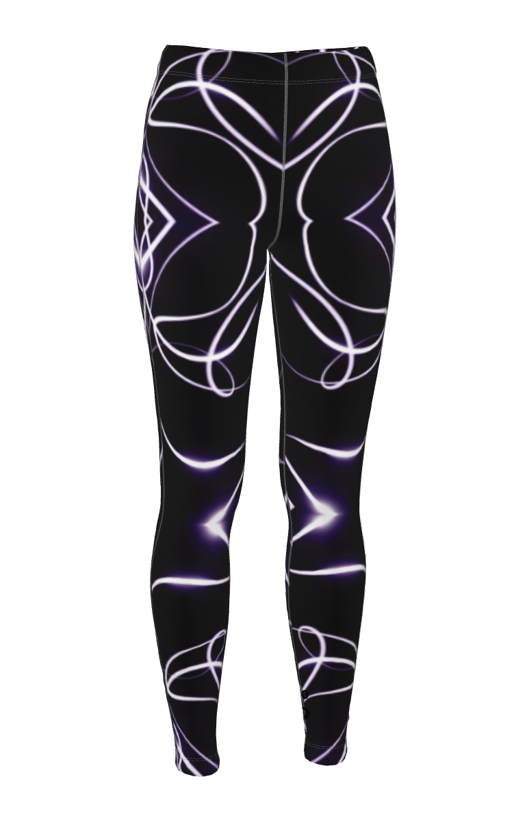 UNTITLED x Indira Cesarine "Lumière" Series Black and Violet Kaleidoscopic Leggings - Limited Edition