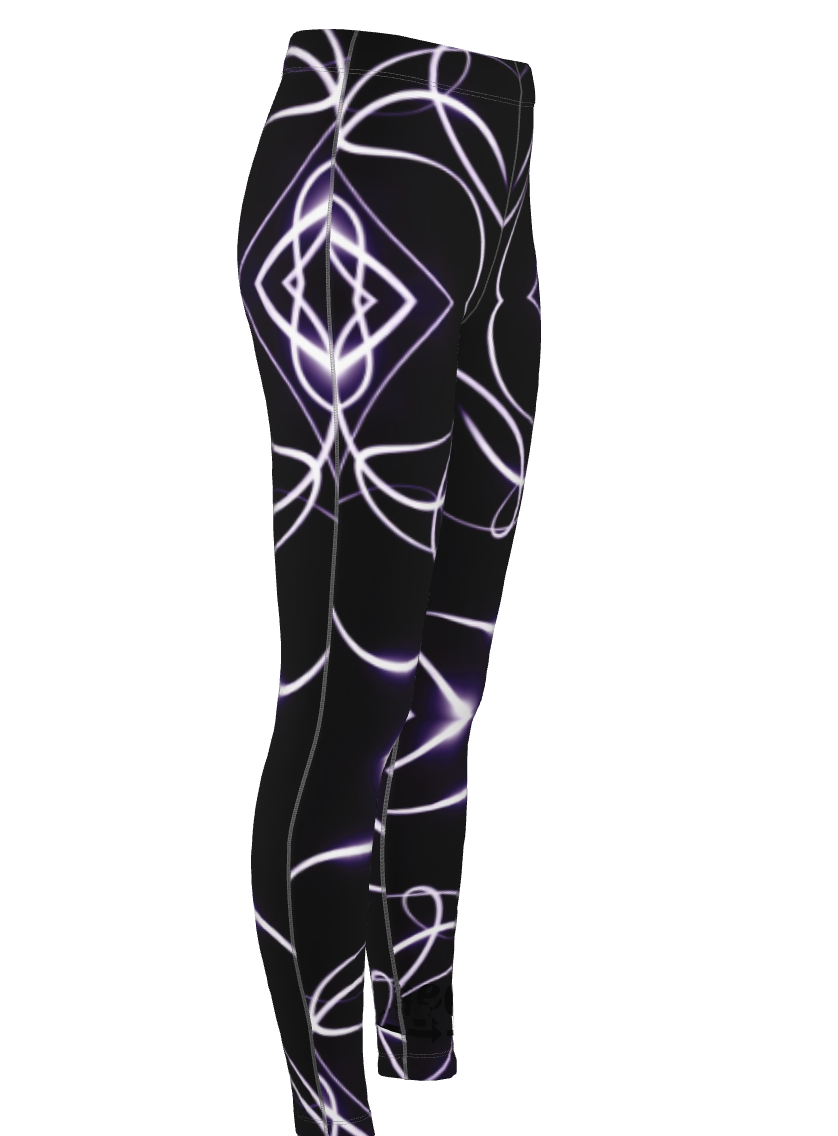 UNTITLED x Indira Cesarine "Lumière" Series Black and Violet Kaleidoscopic Leggings - Limited Edition