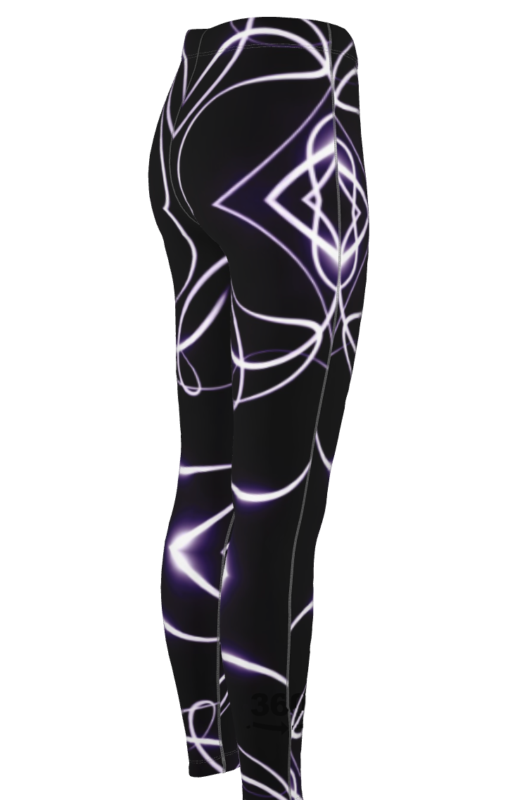 UNTITLED x Indira Cesarine "Lumière" Series Black and Violet Kaleidoscopic Leggings - Limited Edition