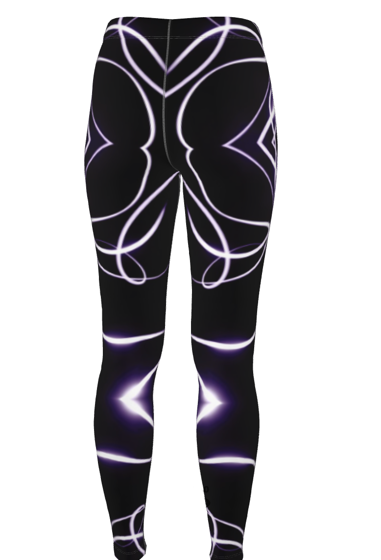 UNTITLED x Indira Cesarine "Lumière" Series Black and Violet Kaleidoscopic Leggings - Limited Edition