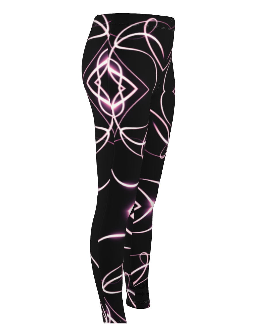 UNTITLED x Indira Cesarine "Lumière" Series Black and Pink Kaleidoscopic High Waisted Leggings - Limited Edition