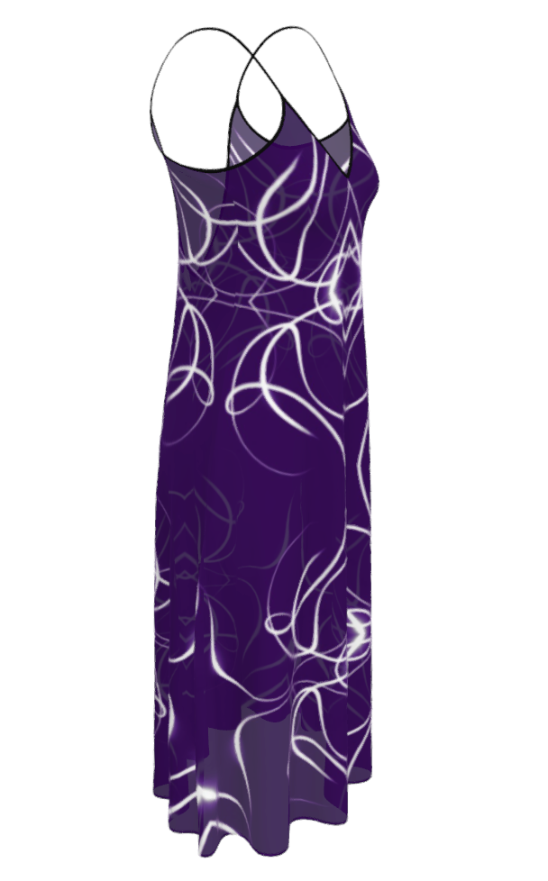 UNTITLED x Indira Cesarine "Lumière" Series Violet and White Kaleidoscopic Sleeveless Midi Dress - Limited Edition