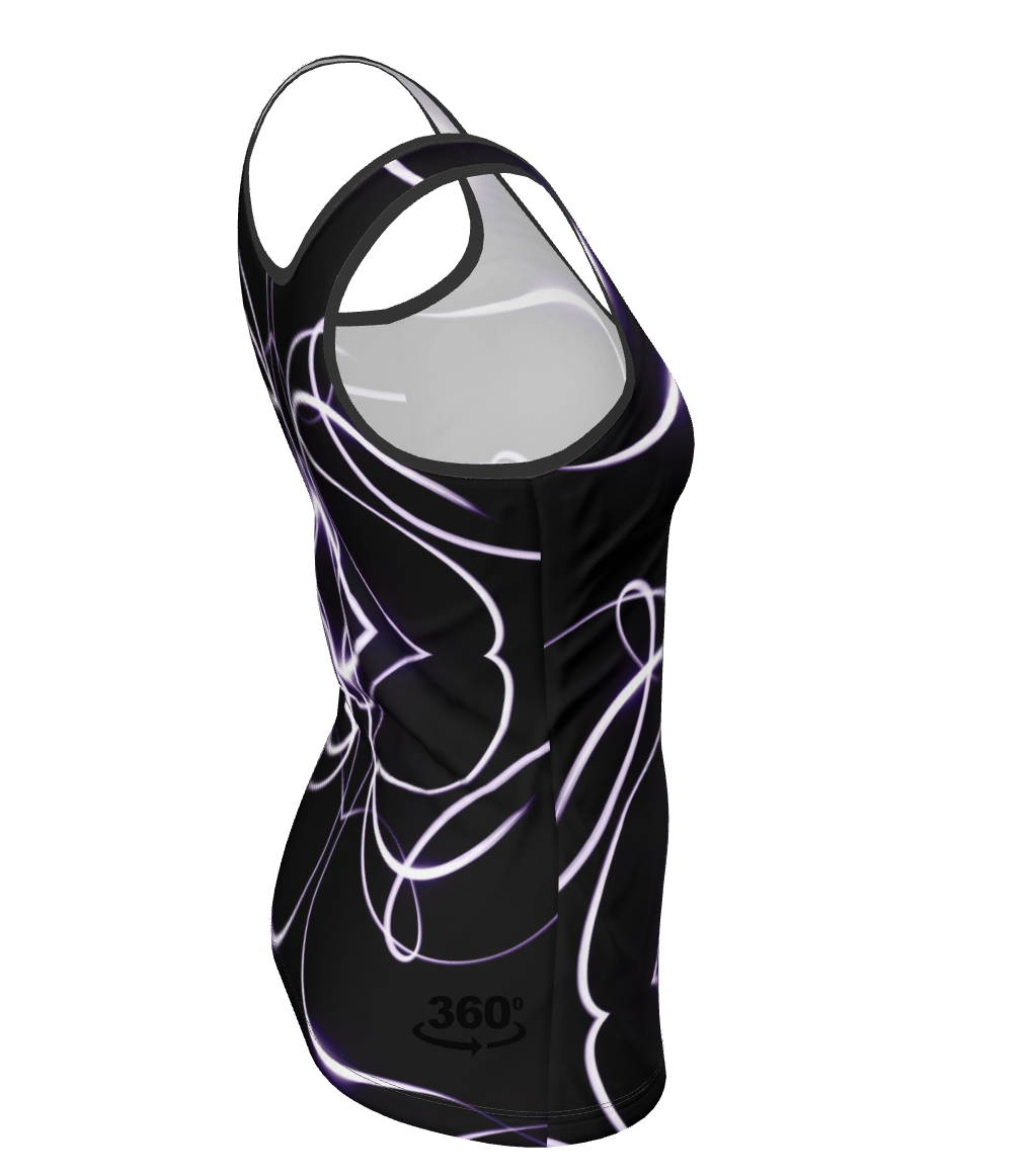 UNTITLED x Indira Cesarine "Lumière" Series Black and Violet Kaleidoscopic Tank Top - Limited Edition