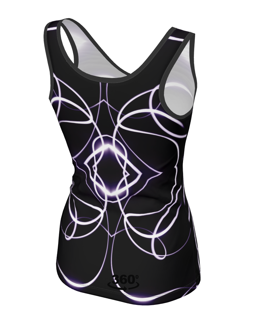 UNTITLED x Indira Cesarine "Lumière" Series Black and Violet Kaleidoscopic Tank Top - Limited Edition