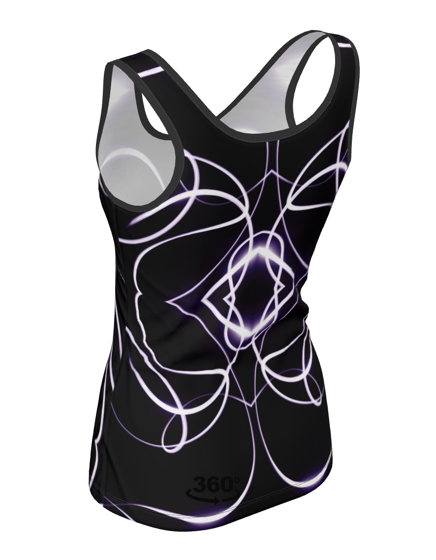 UNTITLED x Indira Cesarine "Lumière" Series Black and Violet Kaleidoscopic Tank Top - Limited Edition