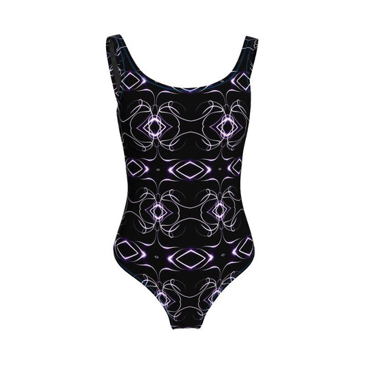 UNTITLED x Indira Cesarine "Lumière Series" Black and Violet Kaleidoscopic Swimsuit - Limited Edition