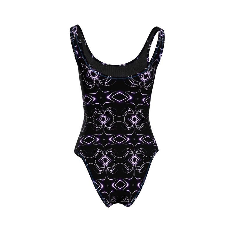 UNTITLED x Indira Cesarine "Lumière Series" Black and Violet Kaleidoscopic Swimsuit - Limited Edition