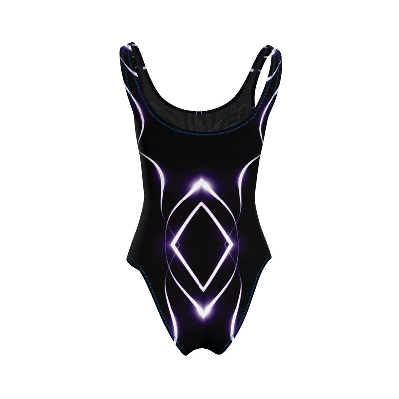 UNTITLED x Indira Cesarine "The Lumière Series" Black and Purple Kaleidoscopic Swimsuit - Limited Edition
