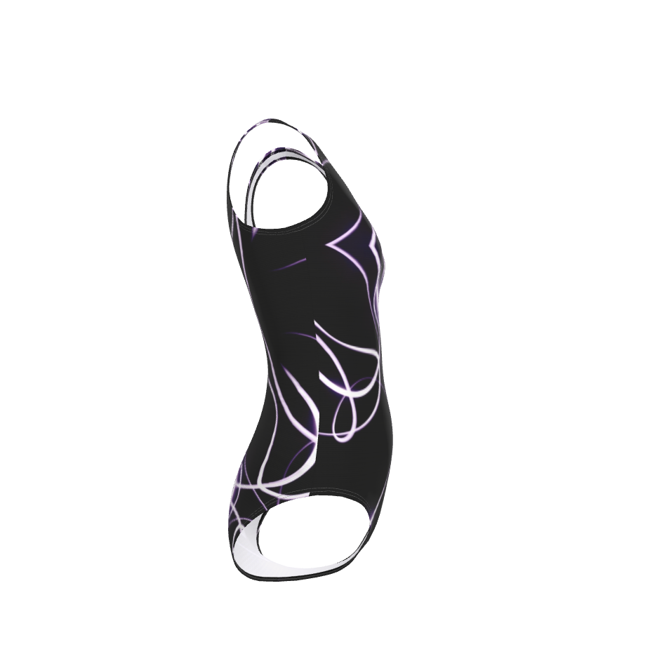 UNTITLED x Indira Cesarine "Lumière" Series Black and Violet Kaleidoscopic Swimsuit - Limited Edition